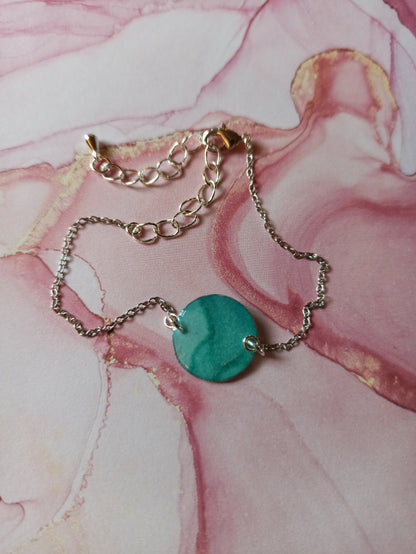 Camille - Bracelet fin - Rond turquoise