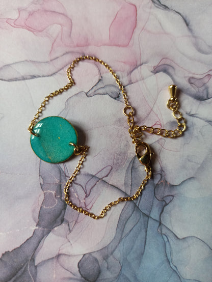 Camille - Bracelet fin - Rond turquoise