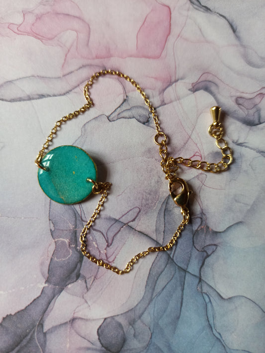 Camille - Bracelet fin - Rond turquoise