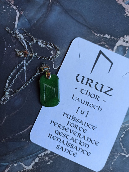 Aude - Pendentif Alphabet Runique Futhark - Uruz