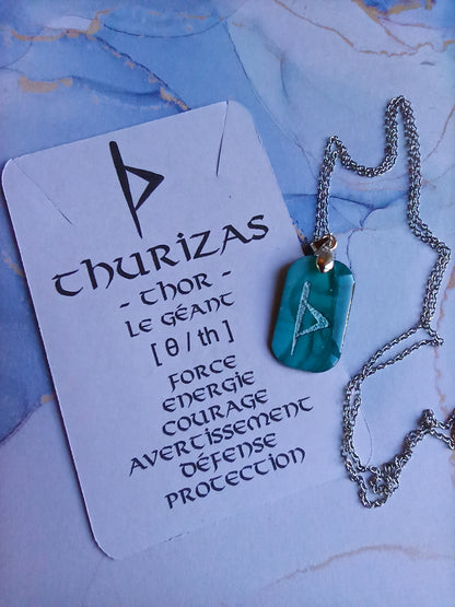 Aude - Pendentif Alphabet Runique Futhark - Thurizas